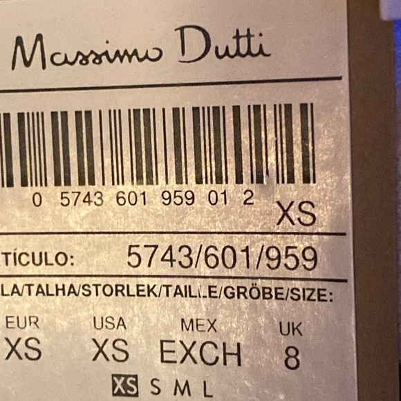 NWT. Massimo Dutti Pale Ecru/Black Striped Knit Cardigan. Size XS. - Picture 9 of 12